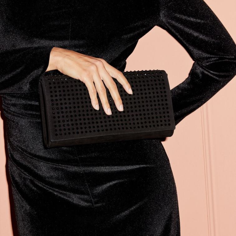 nero V0V4J771Russell And Bromley pochette roxstar con strass