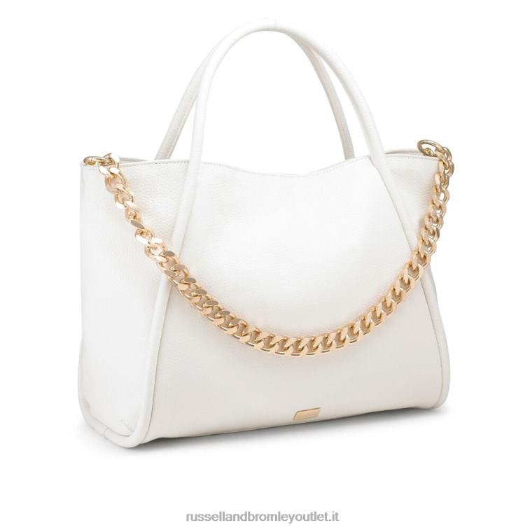 bianco V0V4J679Russell And Bromley borsa a tracolla con catena icon est/ovest