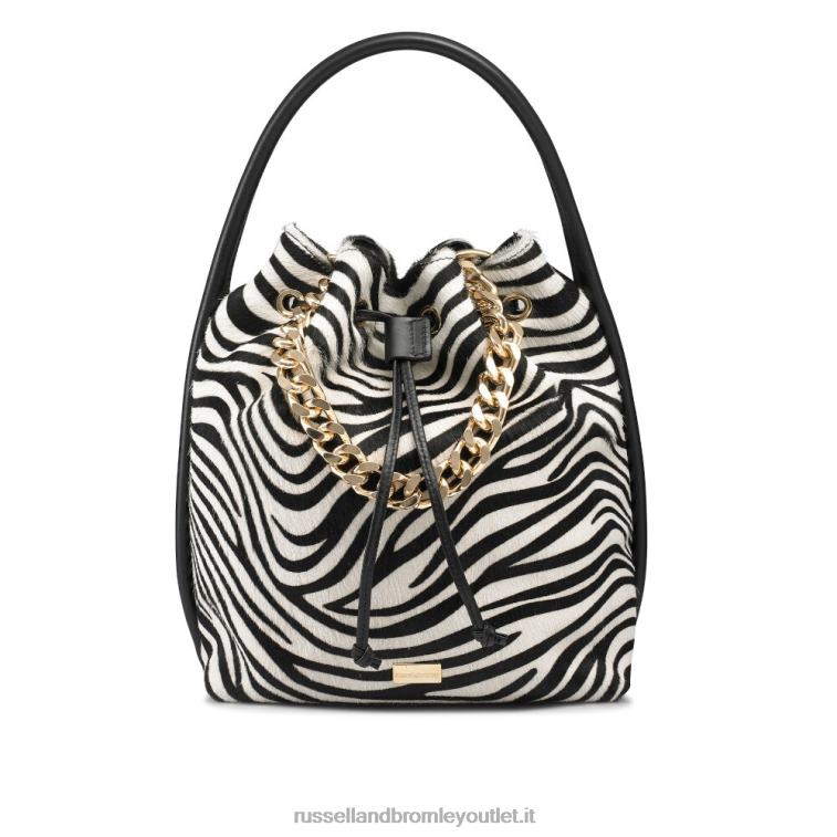 zebra V0V4J749Russell And Bromley iconica borsa a secchiello con catena