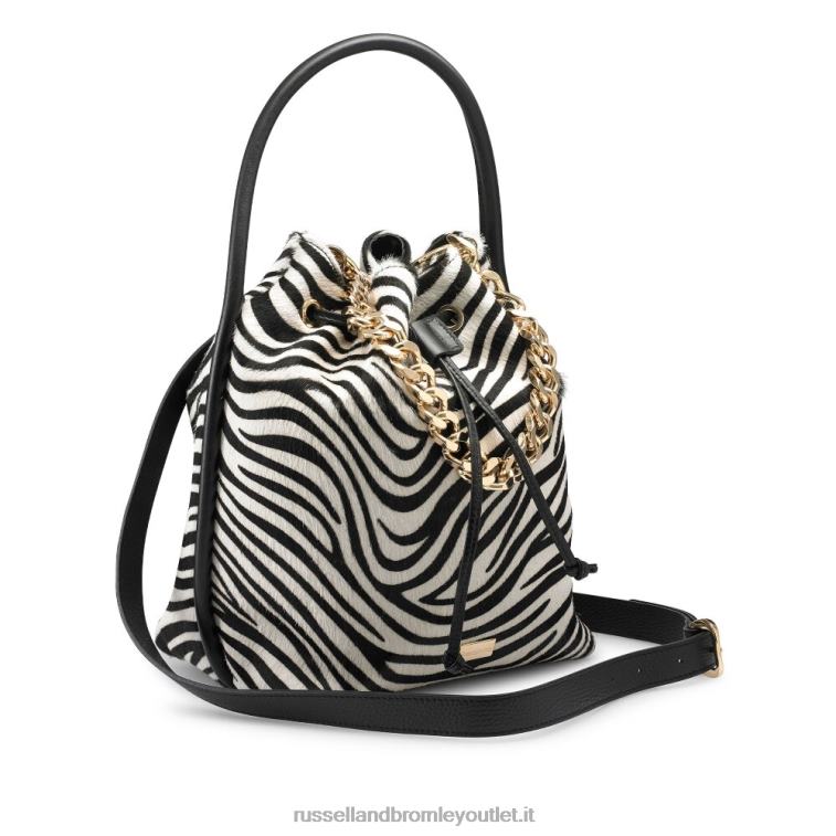 zebra V0V4J749Russell And Bromley iconica borsa a secchiello con catena