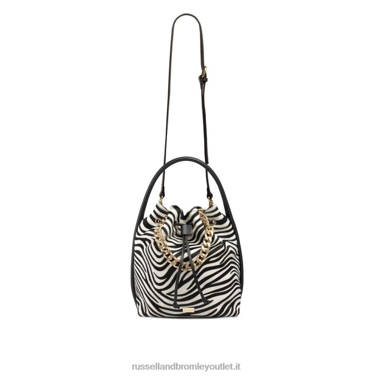 zebra V0V4J749Russell And Bromley iconica borsa a secchiello con catena