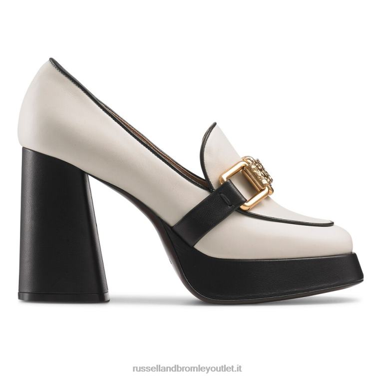 bianco V0V4J108 donne Russell And Bromley runtheworld mocassino con plateau
