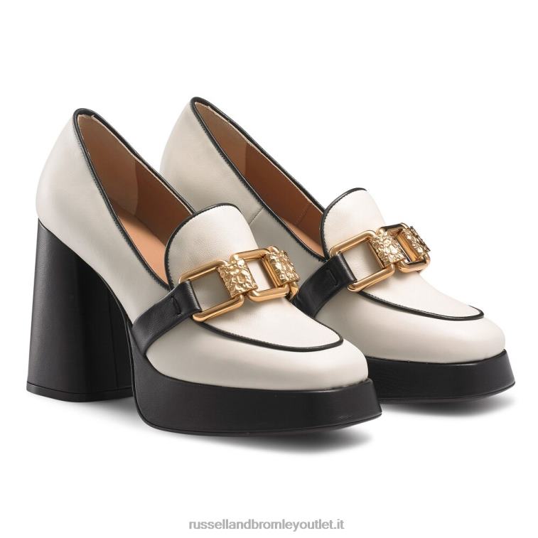 bianco V0V4J108 donne Russell And Bromley runtheworld mocassino con plateau