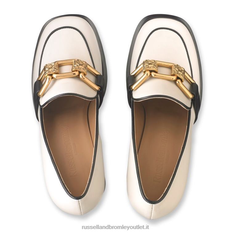 bianco V0V4J108 donne Russell And Bromley runtheworld mocassino con plateau