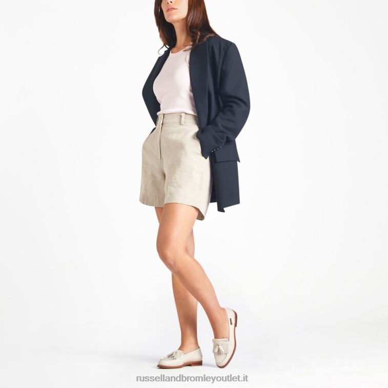 bianco V0V4J216 donne Russell And Bromley mocassino chester con nappine e frange
