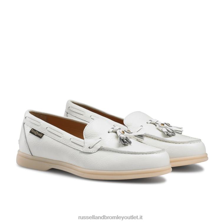 bianco V0V4J218 donne Russell And Bromley scarpa per il tempo libero con nappe di banchi di sabbia