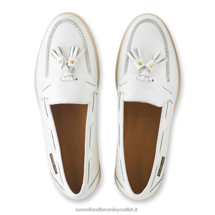 bianco V0V4J218 donne Russell And Bromley scarpa per il tempo libero con nappe di banchi di sabbia