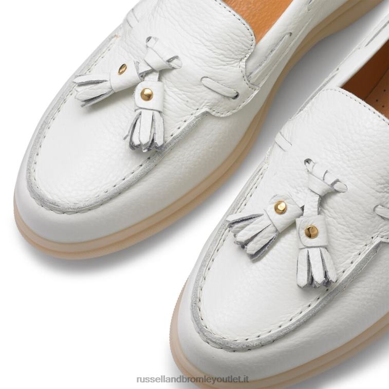 bianco V0V4J218 donne Russell And Bromley scarpa per il tempo libero con nappe di banchi di sabbia