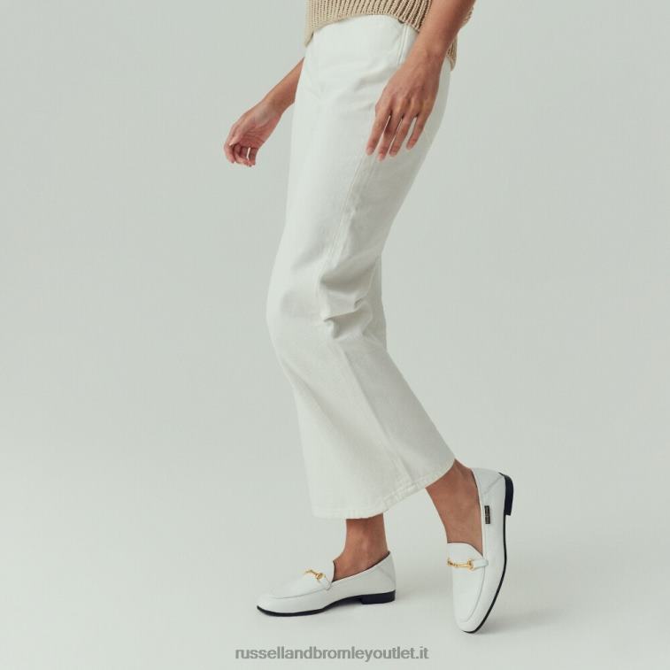 bianco V0V4J229 donne Russell And Bromley mocassino filetto mocassino