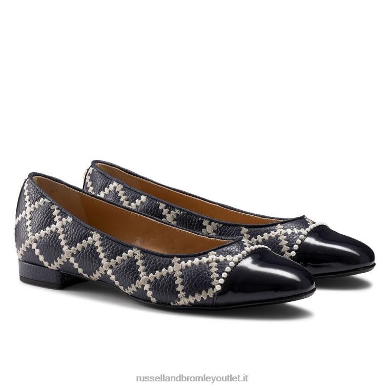 blu V0V4J241 donne Russell And Bromley ballerine boulevard perle