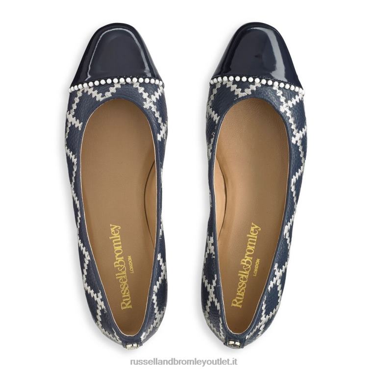 blu V0V4J241 donne Russell And Bromley ballerine boulevard perle