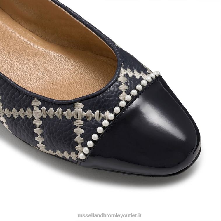 blu V0V4J241 donne Russell And Bromley ballerine boulevard perle