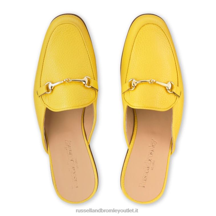 giallo V0V4J238 donne Russell And Bromley loafermule mocassino senza schienale