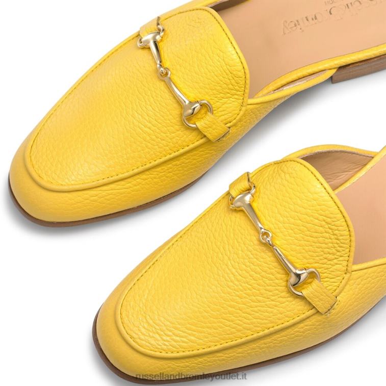giallo V0V4J238 donne Russell And Bromley loafermule mocassino senza schienale