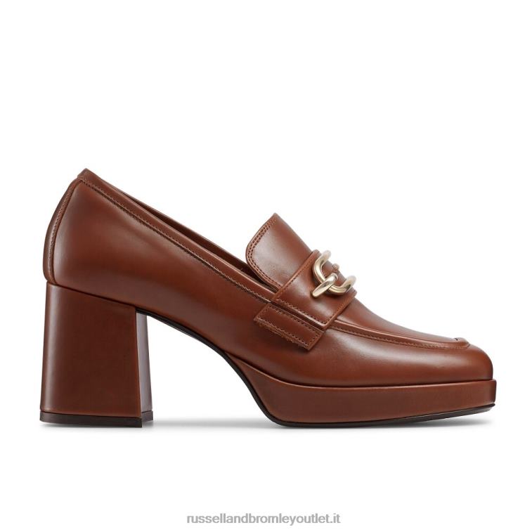 marrone V0V4J109 donne Russell And Bromley mocassino con plateau a blocchi