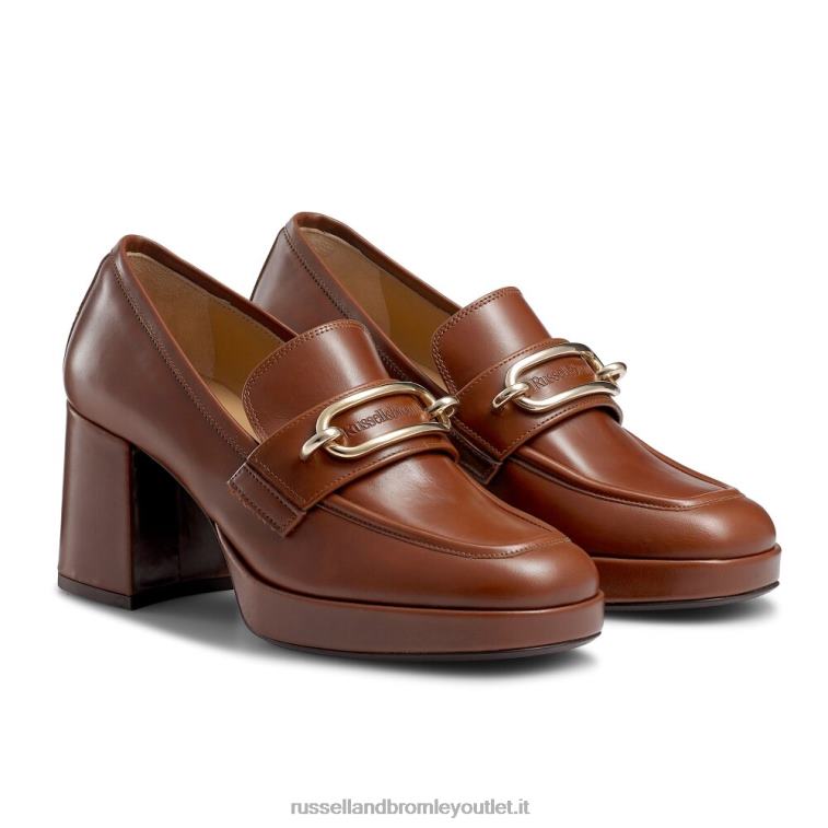 marrone V0V4J109 donne Russell And Bromley mocassino con plateau a blocchi