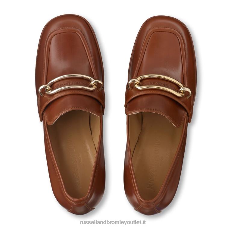 marrone V0V4J109 donne Russell And Bromley mocassino con plateau a blocchi