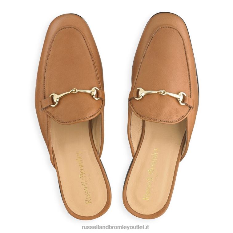 marrone V0V4J239 donne Russell And Bromley loafermule mocassino senza schienale