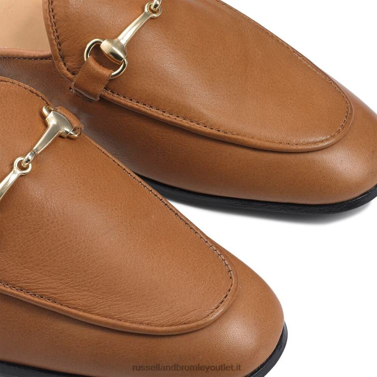 marrone V0V4J239 donne Russell And Bromley loafermule mocassino senza schienale