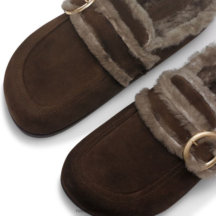 marrone V0V4J253 donne Russell And Bromley mocassino zoccolo luxo senza schienale
