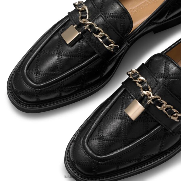 nero V0V4J203 donne Russell And Bromley mocassino catena kiya