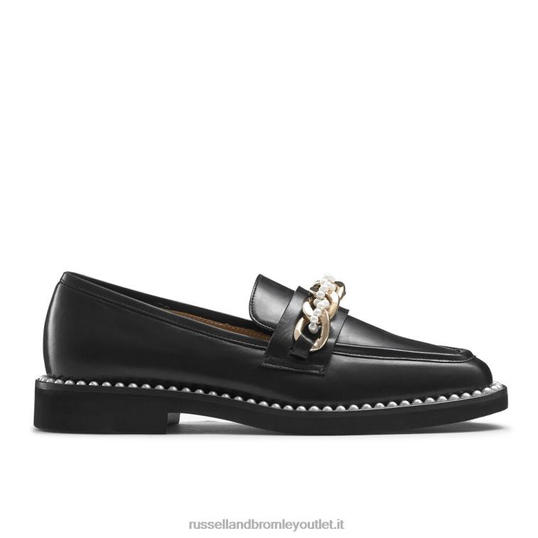 nero V0V4J224 donne Russell And Bromley mocassino con catena di perle cleopatra
