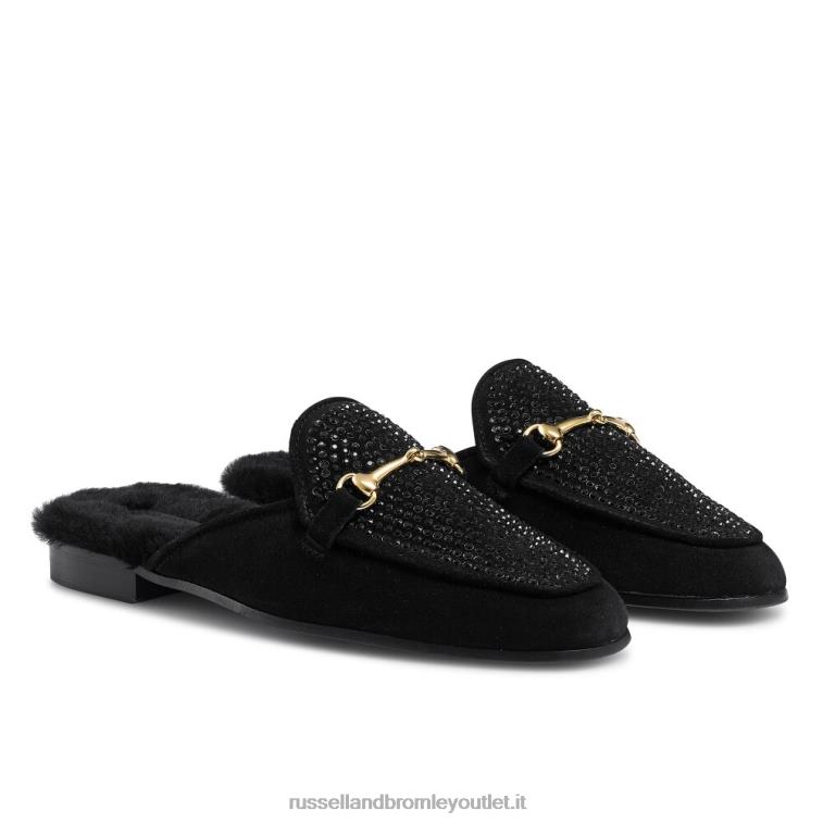 nero V0V4J228 donne Russell And Bromley loafermule mocassino senza schienale impreziosito