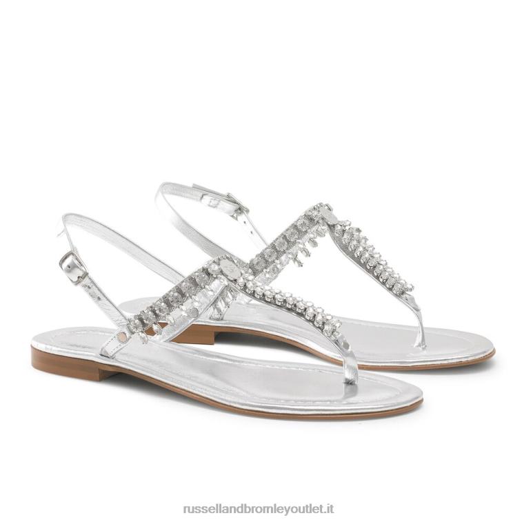 argento V0V4J404 donne Russell And Bromley sandalo impreziosito da cristalli