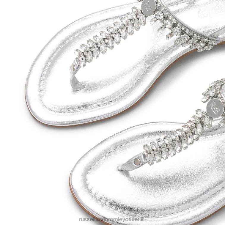 argento V0V4J404 donne Russell And Bromley sandalo impreziosito da cristalli