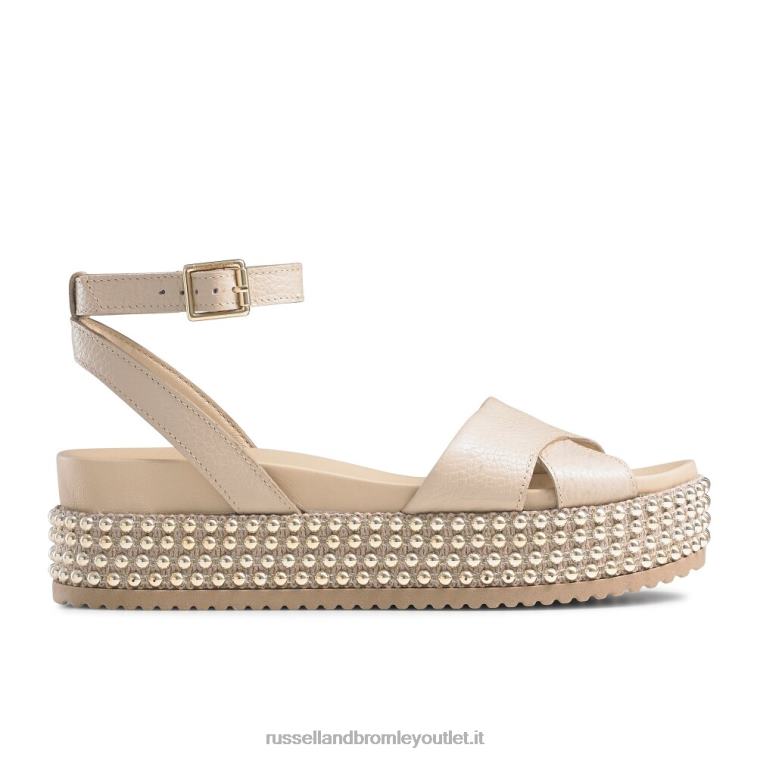 arrossire V0V4J375 donne Russell And Bromley sandalo flatform con perle goldmine