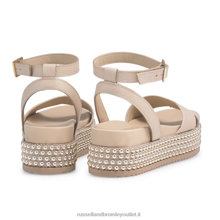 arrossire V0V4J375 donne Russell And Bromley sandalo flatform con perle goldmine