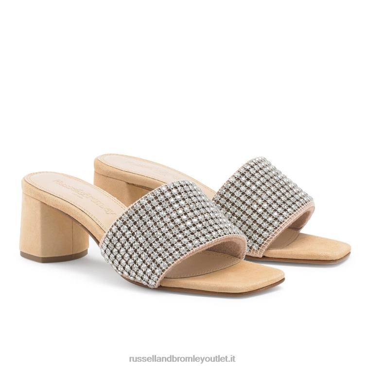 beige V0V4J145 donne Russell And Bromley mulo con blocchi di diamanti blingbloc