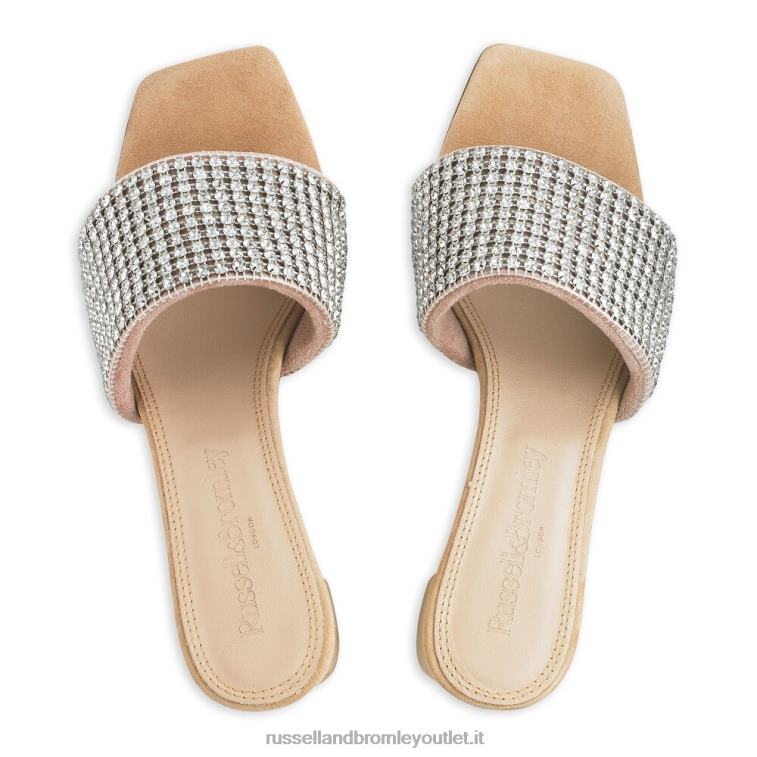 beige V0V4J145 donne Russell And Bromley mulo con blocchi di diamanti blingbloc