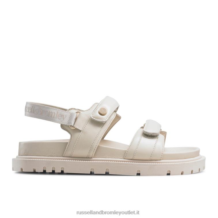 bianco V0V4J373 donne Russell And Bromley sandalo con suola a carrarmato trax
