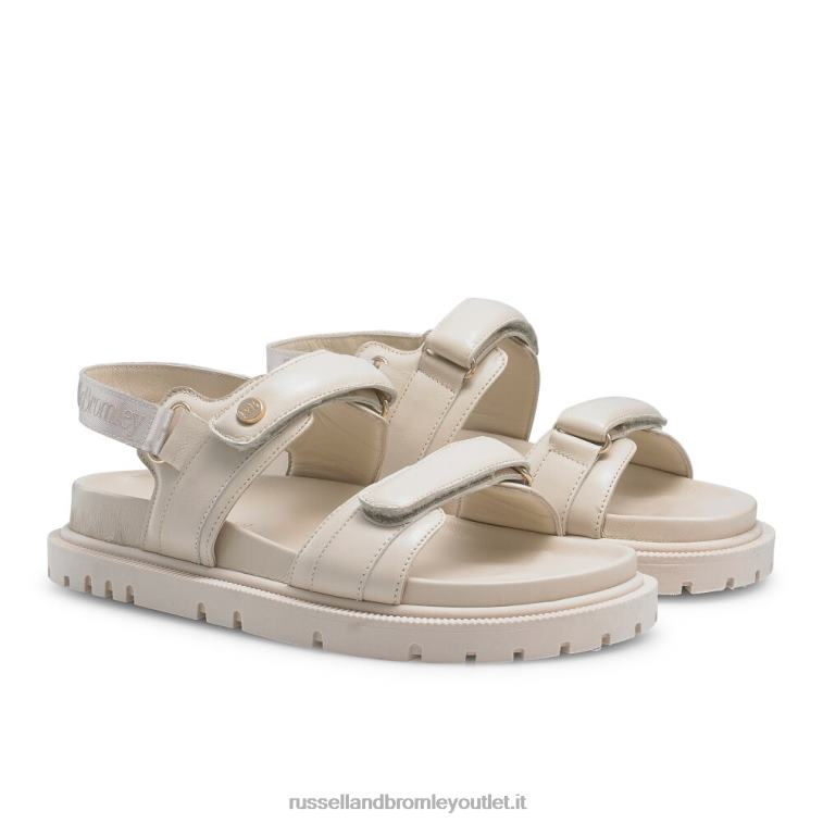 bianco V0V4J373 donne Russell And Bromley sandalo con suola a carrarmato trax