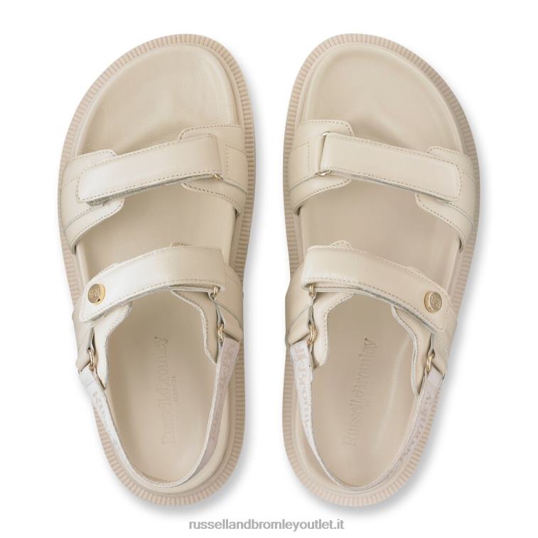 bianco V0V4J373 donne Russell And Bromley sandalo con suola a carrarmato trax