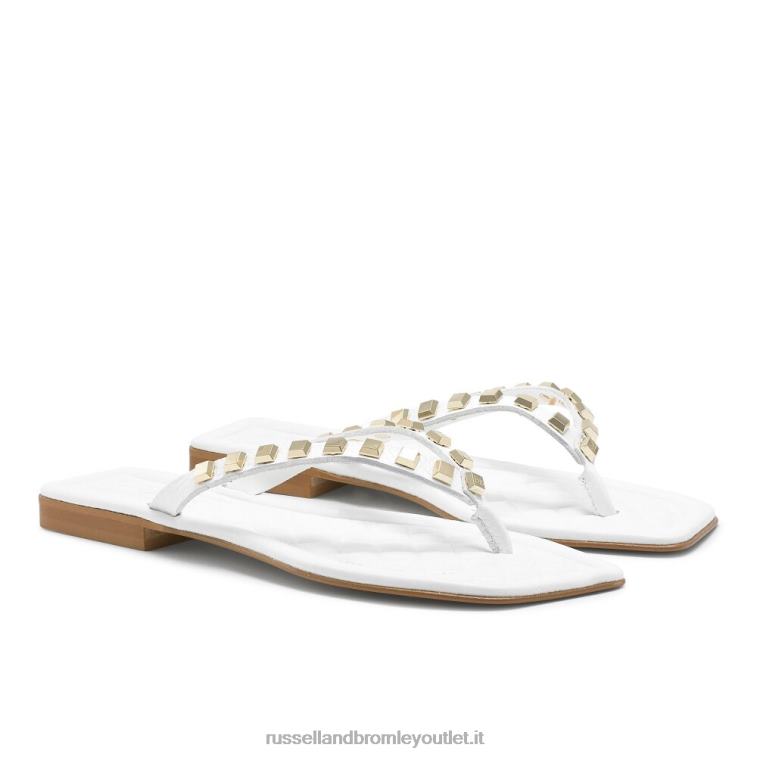 bianco V0V4J410 donne Russell And Bromley sandalo con borchie cairo