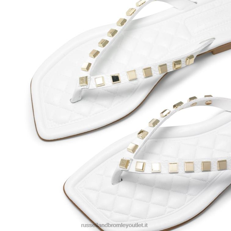 bianco V0V4J410 donne Russell And Bromley sandalo con borchie cairo