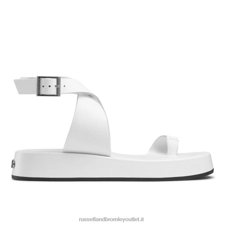 bianco V0V4J416 donne Russell And Bromley sandalo totalmente flatform