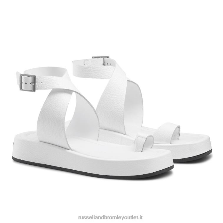 bianco V0V4J416 donne Russell And Bromley sandalo totalmente flatform