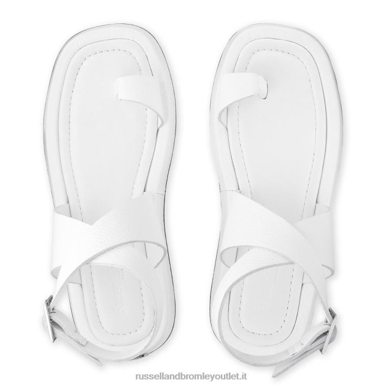 bianco V0V4J416 donne Russell And Bromley sandalo totalmente flatform
