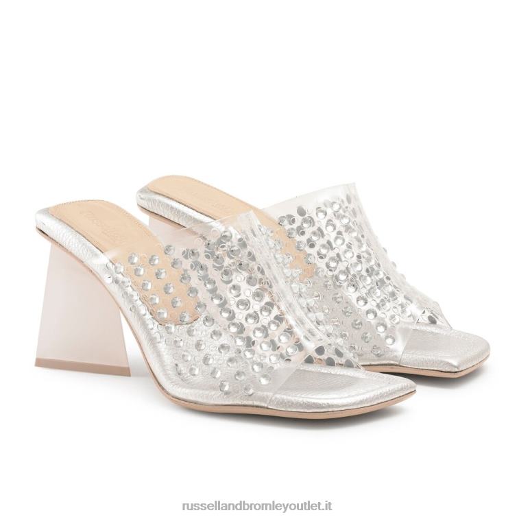 metallico V0V4J164 donne Russell And Bromley zoccolo zeus in perspex