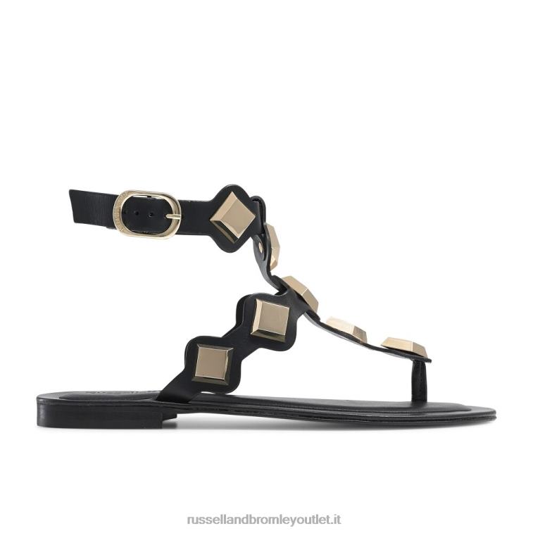 nero V0V4J371 donne Russell And Bromley sandalo infradito con punta tempestata di medaglie