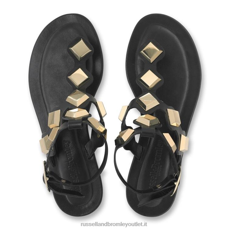 nero V0V4J371 donne Russell And Bromley sandalo infradito con punta tempestata di medaglie