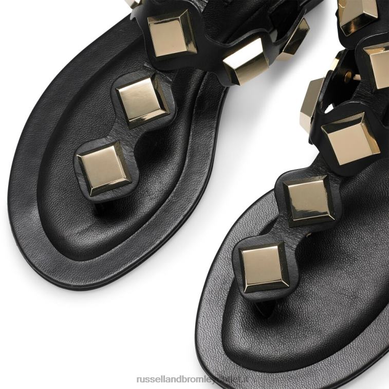 nero V0V4J371 donne Russell And Bromley sandalo infradito con punta tempestata di medaglie