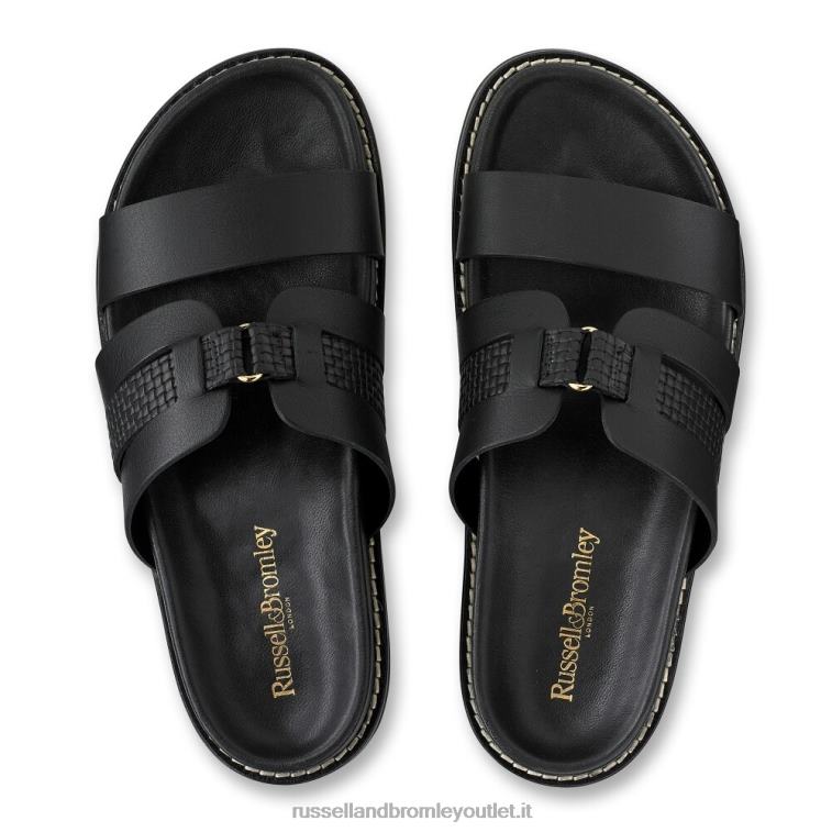 nero V0V4J377 donne Russell And Bromley plantare con cinturino in tessuto tempesta di sabbia
