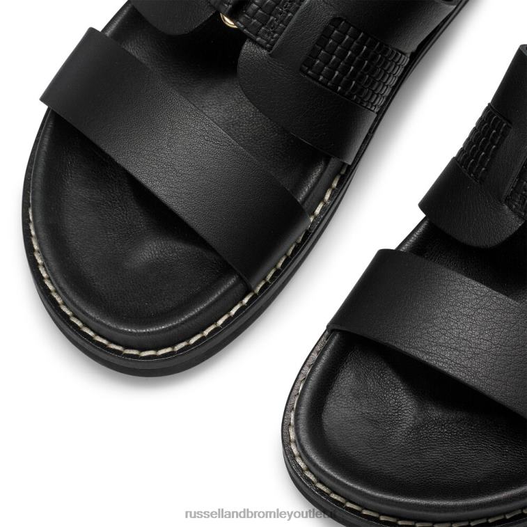nero V0V4J377 donne Russell And Bromley plantare con cinturino in tessuto tempesta di sabbia
