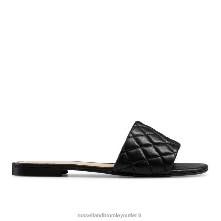 nero V0V4J411 donne Russell And Bromley quiltmule sabot piatto trapuntato
