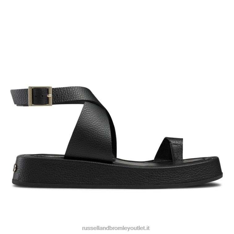 nero V0V4J414 donne Russell And Bromley sandalo totalmente flatform