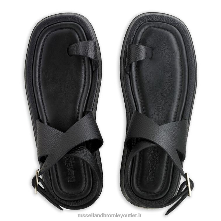 nero V0V4J414 donne Russell And Bromley sandalo totalmente flatform